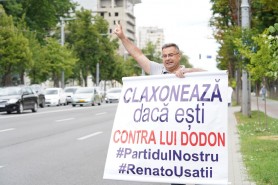 LIVE // Acțiunea „Claxonează, dacă ești împotriva lui Dodon” organizată de Partidul Nostru