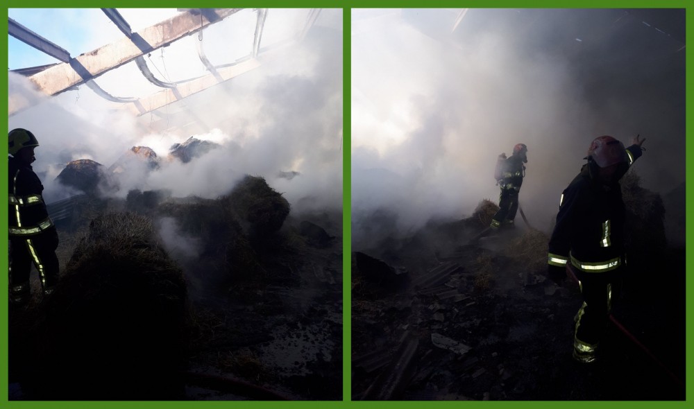 FOTO // Incendiu produs într-un angar din localitatea Bălțata, raionul Criuleni
