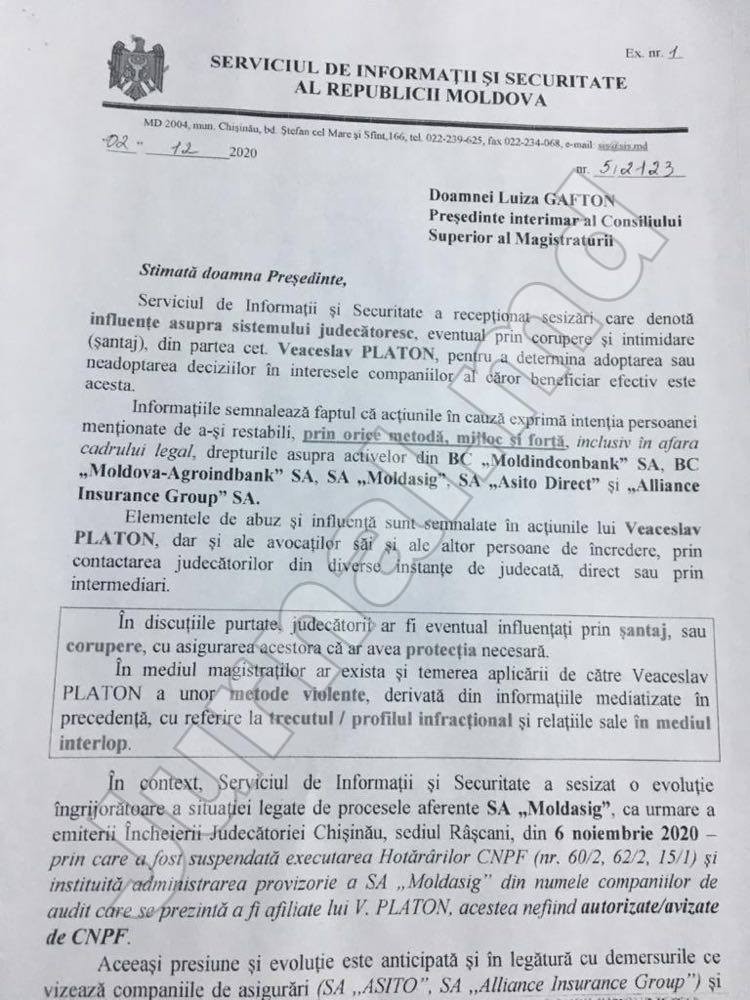 FLASH // (DOC) SIS scoate la suprafață schemele lui Platon: A mituit judecători pentru a-și recupera activele