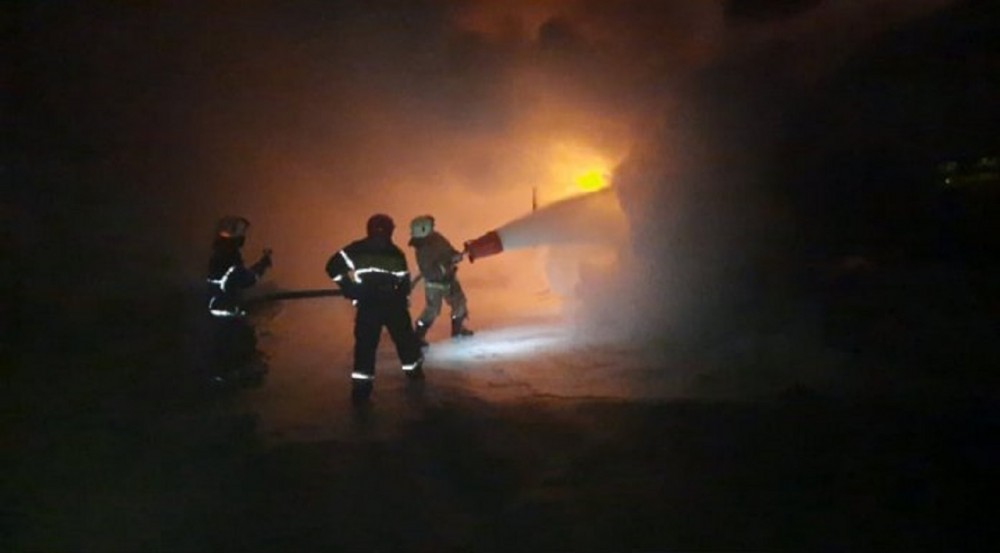 O autocisternă cu 26 de tone de motorină a luat foc pe un traseu din sudul țării