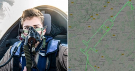 O seringă uriaşă, „desenată” pe cerul Germaniei de către un pilot amator