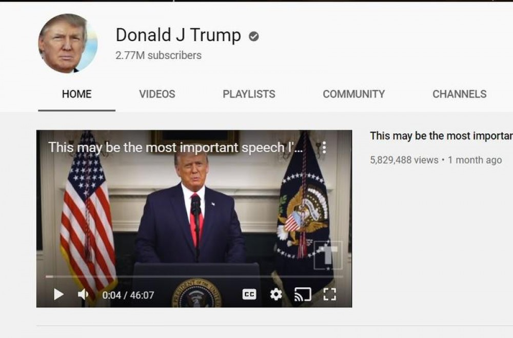 YouTube a suspendat canalul lui Donald Trump