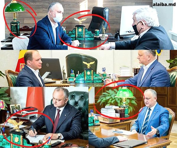 Dodon riscă o pedeapsa cu până la 15 ani de închisoare pentru că a luat setul „ca la Putin” de la Președinție