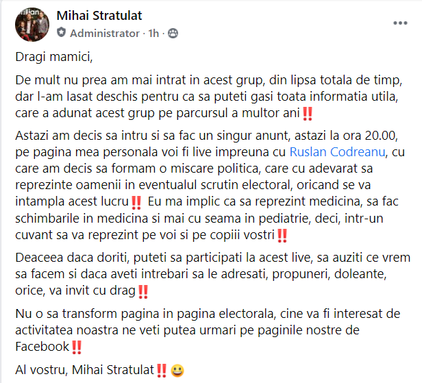 Un renumit medic din Moldova se implică în politică. Aderă la o formațiune proaspăt creată