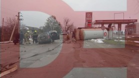 FOTO // Accident grav la Vulcănești. Un șofer a murit după ce a răsturnat o autocisternă