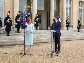 Maia Sandu către Emmanuel Macron: „Am simțit mereu sprijinul solidar al Franței, mizăm pe el și în viitor”