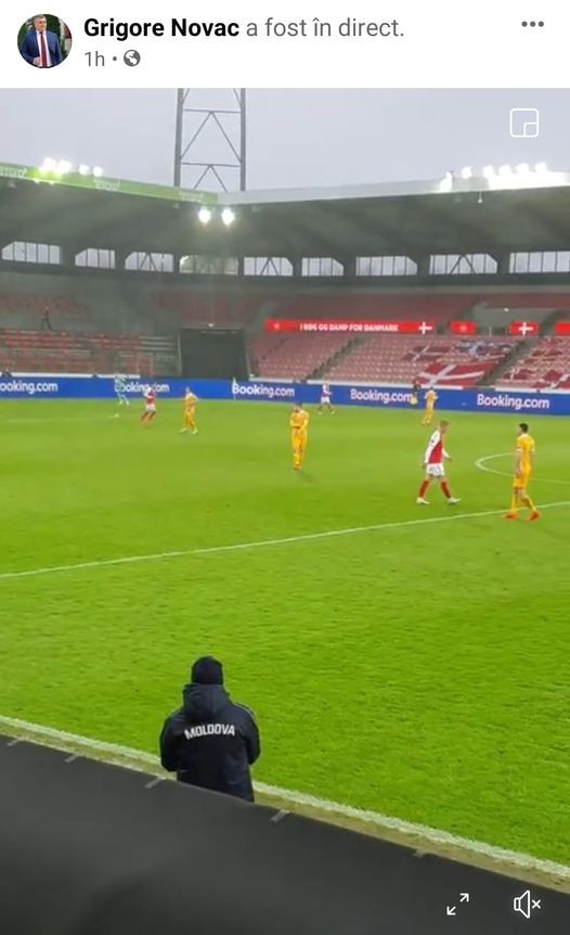 „Oleacă fotbaliști”. Un deputat PSRM prezent la meciul Moldova-Danemarca, disputat fără spectatori