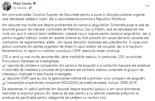 FLASH // Schemele lui Platon, Șor și Plahotniuc din sectorul asigurărilor discutate la ședința Consiliului Suprem de Securitate