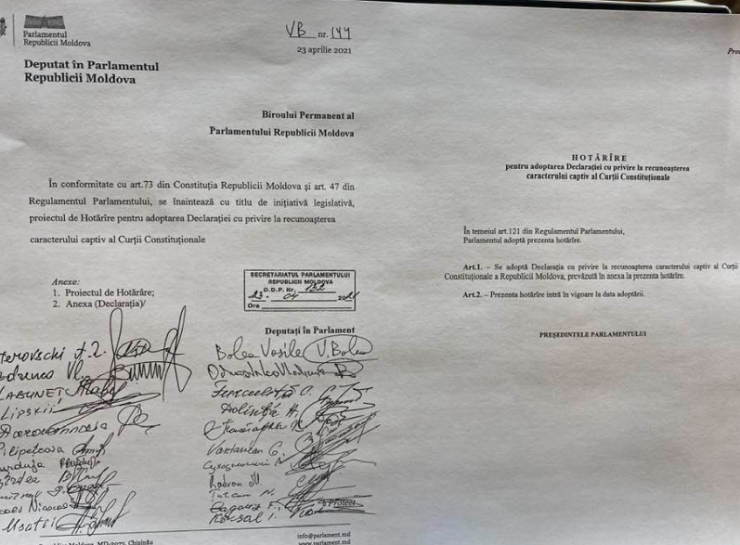 BREAKING NEWS // Declarația PSRM-ȘOR privind recunoașterea caracterului captiv al CC, votată de 54 deputați. Deputat: Nu are efect juridic