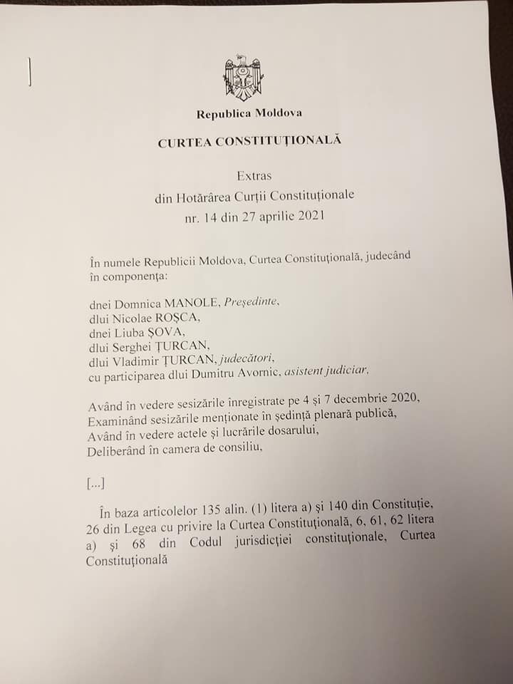 Breaking News // Curtea Constituțională a decis: SIS rămâne în subordinea președintelui
