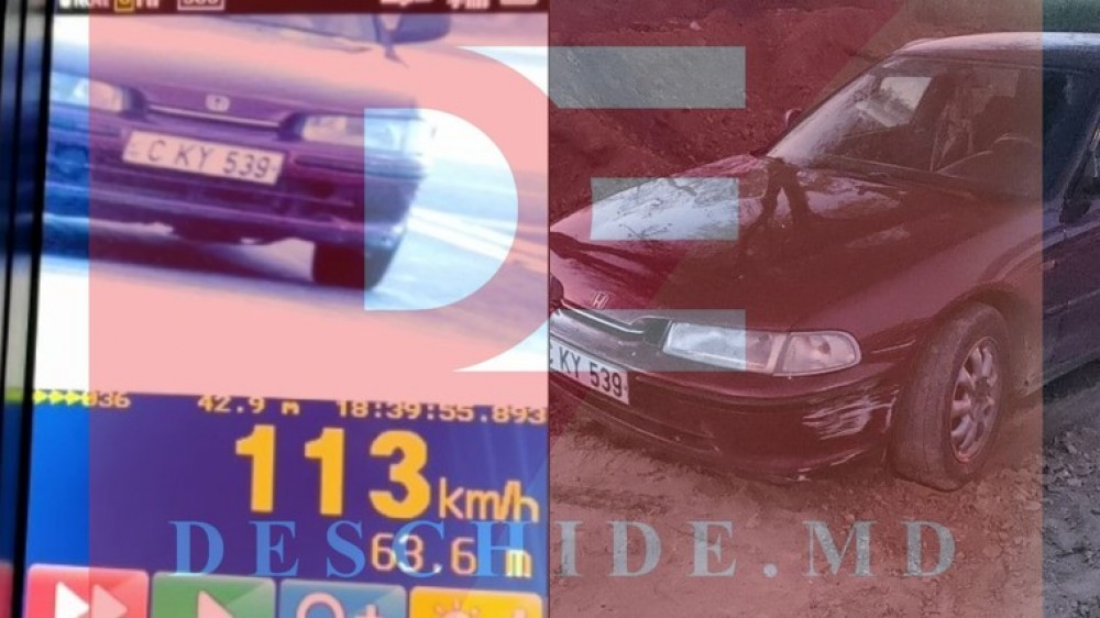 Un șofer băut se deplasa cu 113 Km/h pe o stradă din Chișinău. A încercat să fugă de poliție