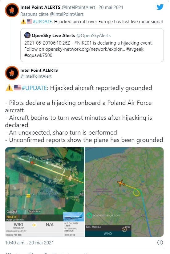 BREAKING NEWS // Teroriștii ar fi preluat controlul asupra unui avion polonez aflat deasupra Europei