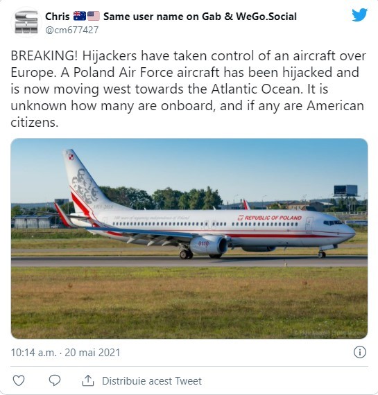 BREAKING NEWS // Teroriștii ar fi preluat controlul asupra unui avion polonez aflat deasupra Europei