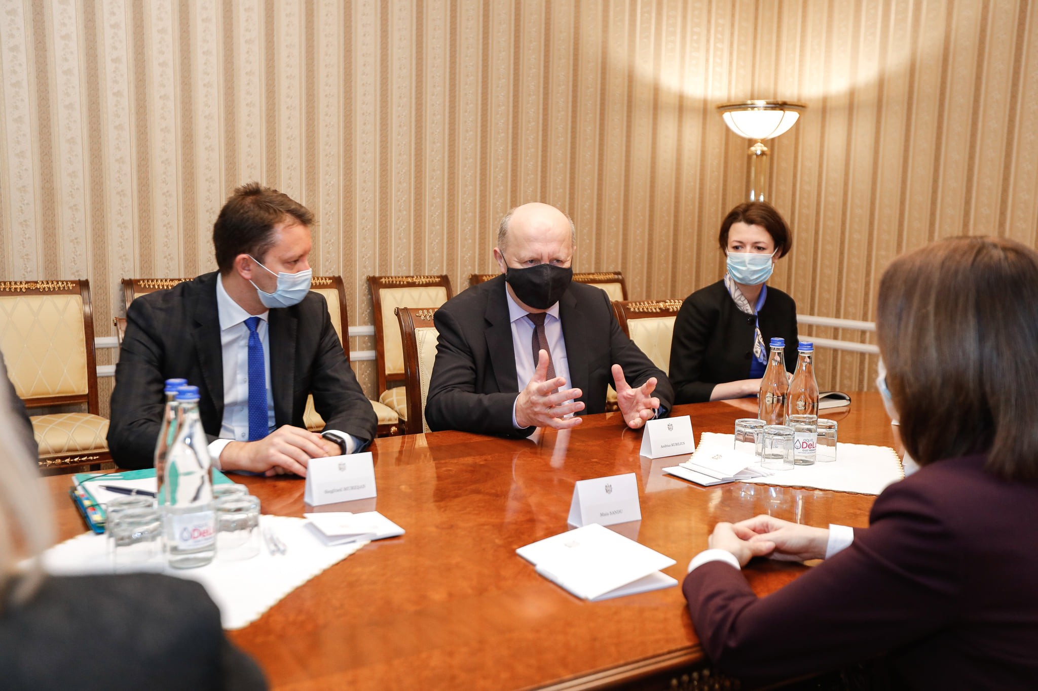 FOTO // Maia Sandu a avut o întrevedere cu eurodeputații Andrius Kubilius, Andrej Halicki și Siegfried Mureșan