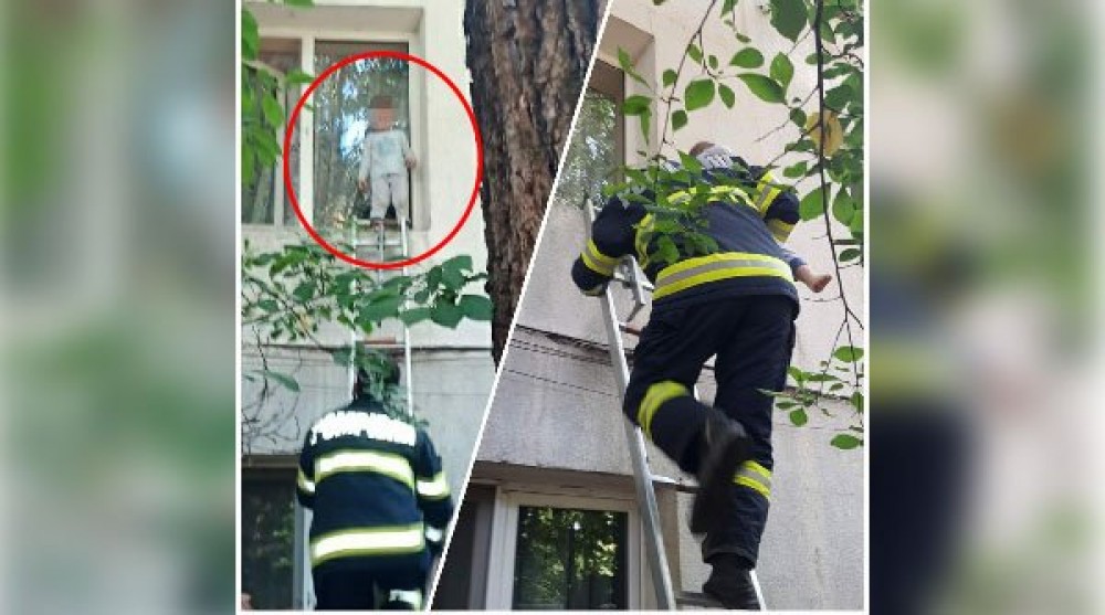 Copil de 2 ani „a ieșit” la plimbare pe pervazul ferestrei. Mama era la magazin iar tatăl adormise