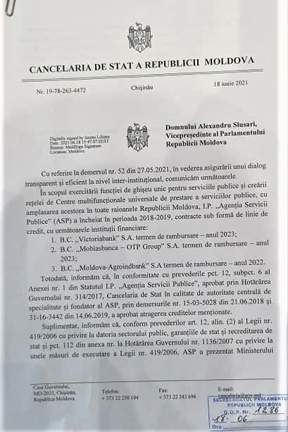 DOC // Slusari: ASP a majorat tarifele la servicii pentru că trebuie să restitue împrumutul în valoare de 326 mln lei