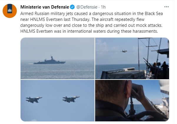 FOTO // Avioane de luptă ale Rusiei au hărțuit o fregată olandeză în Marea Neagră