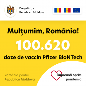 Maia Sandu mulțumește României pentru un nou lot de vaccin
