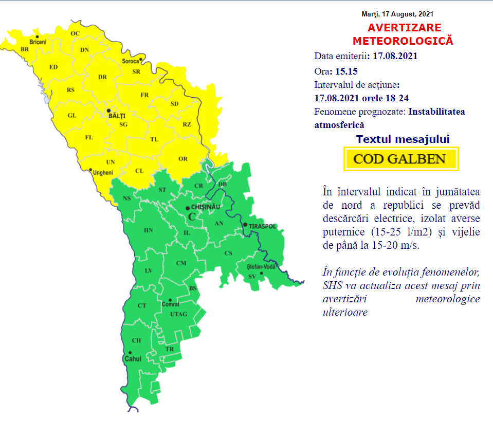 Cod GALBEN: Schimbări radicale ale vremii pe tot teritoriul țării. Cum va fi timpul mâine după prognozele meteorologilor