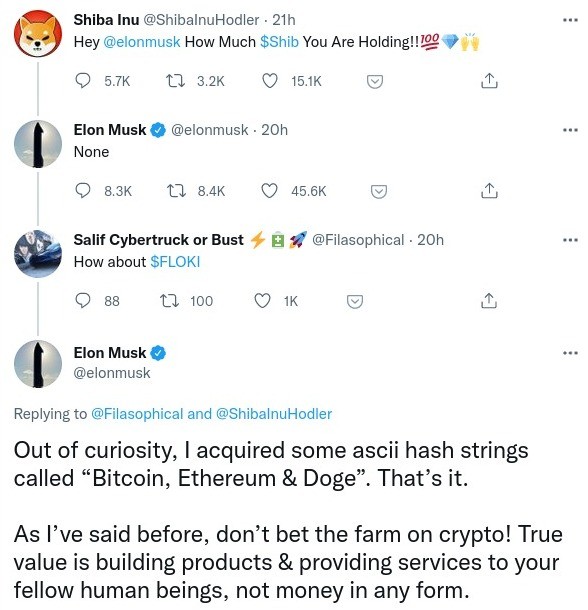 Ce criptomonede deține Elon Musk și de ce are o afinitate pentru dogecoin
