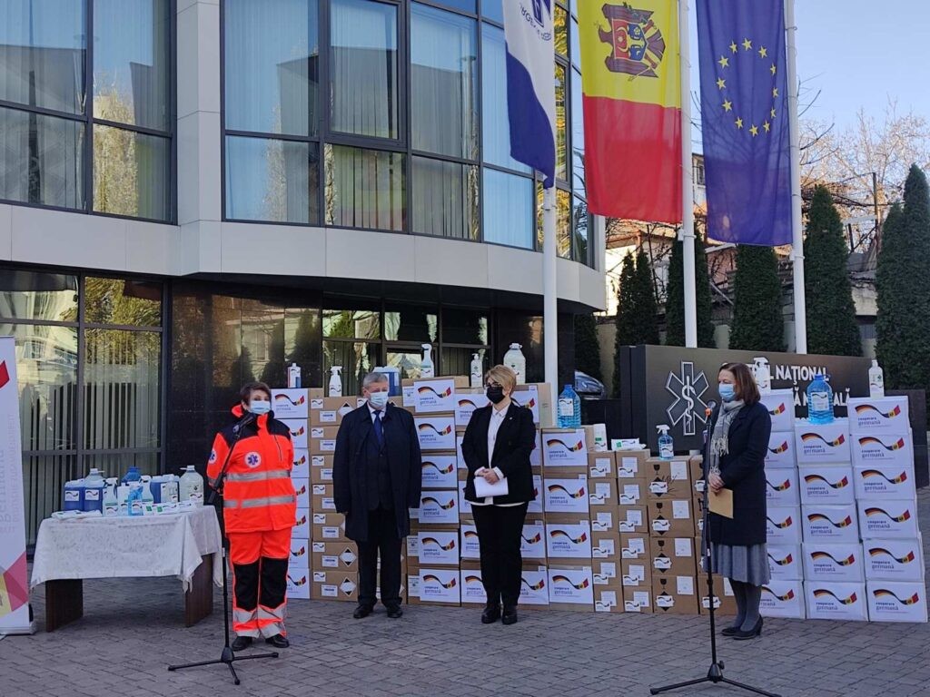 Stațiile de Urgență din țară au primit 12 tone de dezinfectanți din partea Germaniei