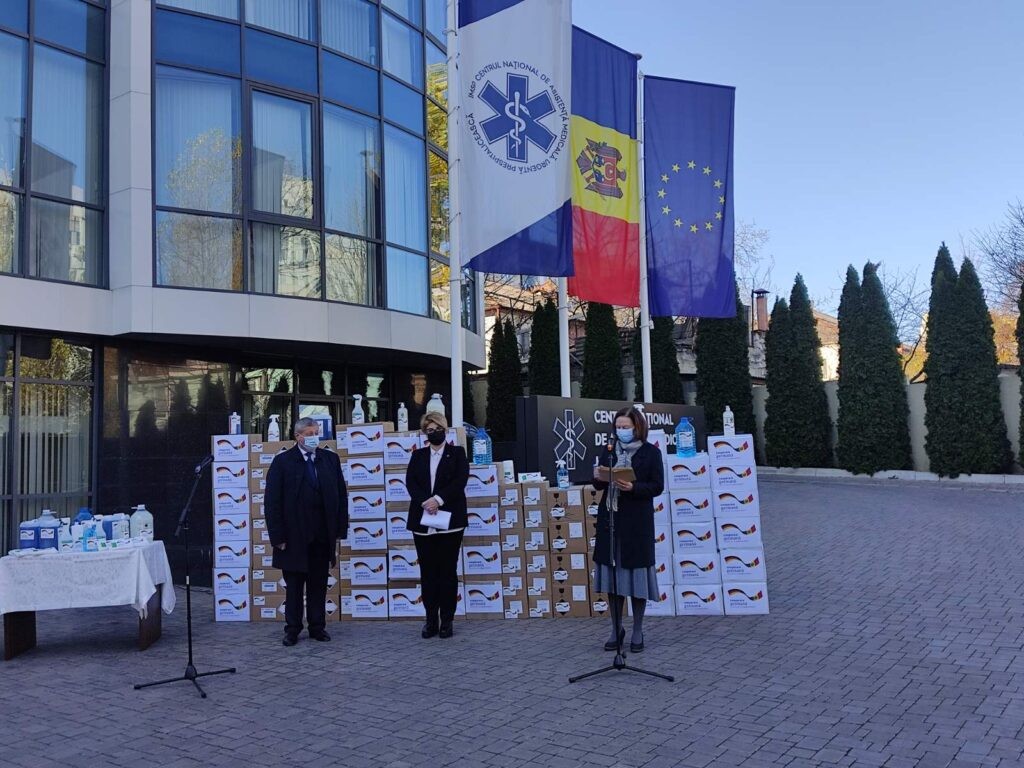 Stațiile de Urgență din țară au primit 12 tone de dezinfectanți din partea Germaniei