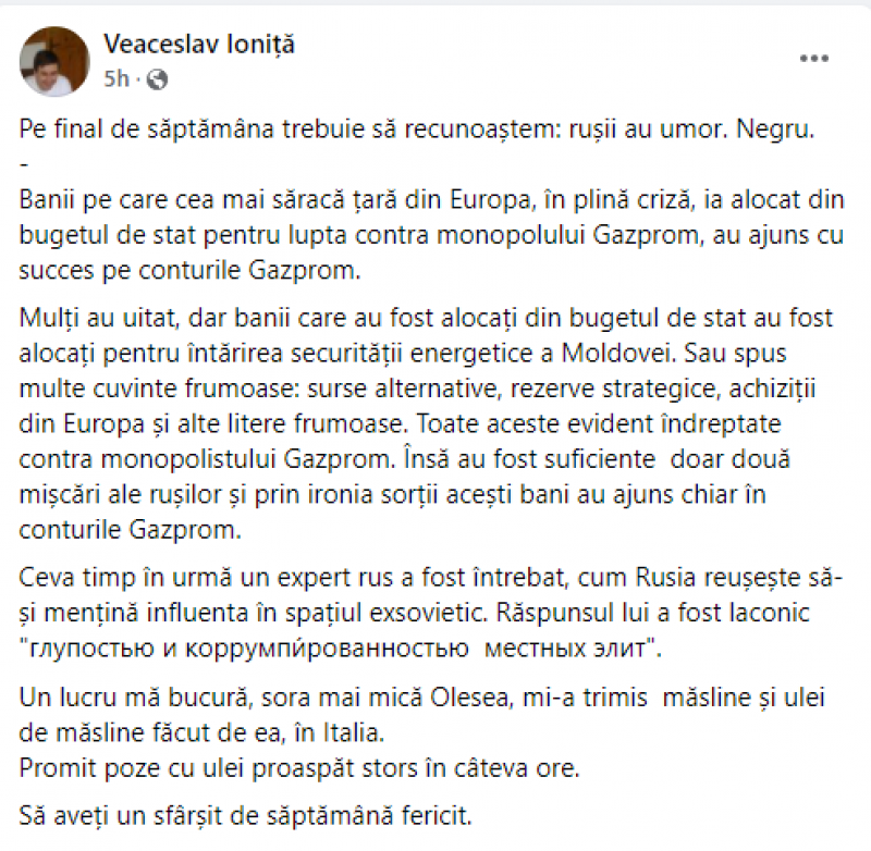 Ironia sorții: Banii alocați de la buget pentru a nu depinde de Gazprom, au ajuns pe conturile Gazprom