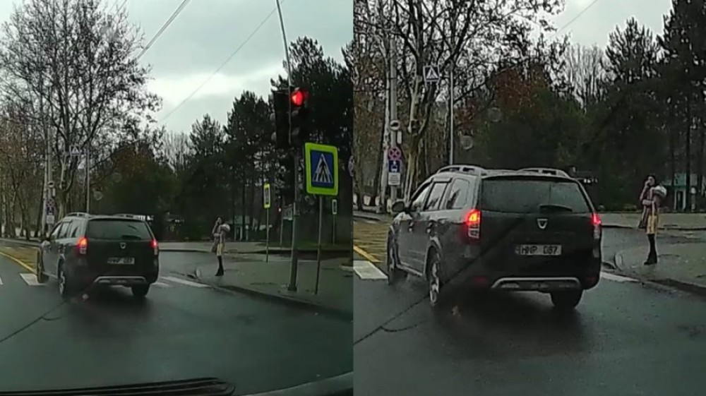Un șofer iresponsabil ar fi putut lovi un pieton pe zebră. Acesta a fost surprins în timp ce „zboară” pe strada Ion Creangă
