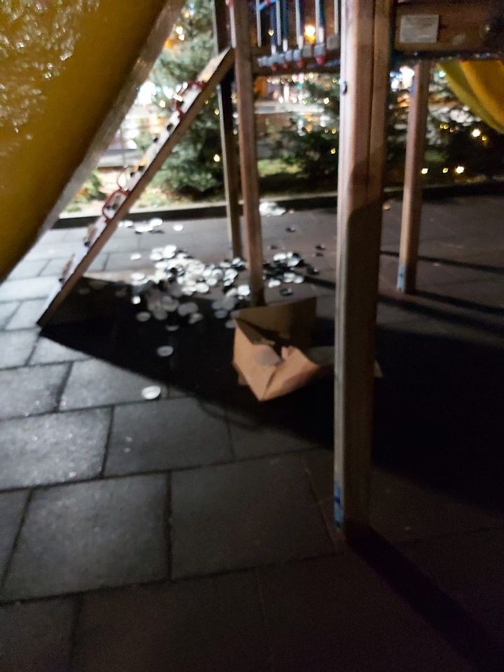 FOTO // REVOLTĂTOR - Pomul de Crăciun din parcul „Valea Trandafirilor” DISTRUS de vandali