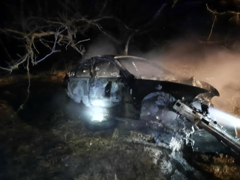 FOTO // Tragedie la Cimișlia. Un bărbat a ars de viu după ce s-a lovit cu mașina într-un copac