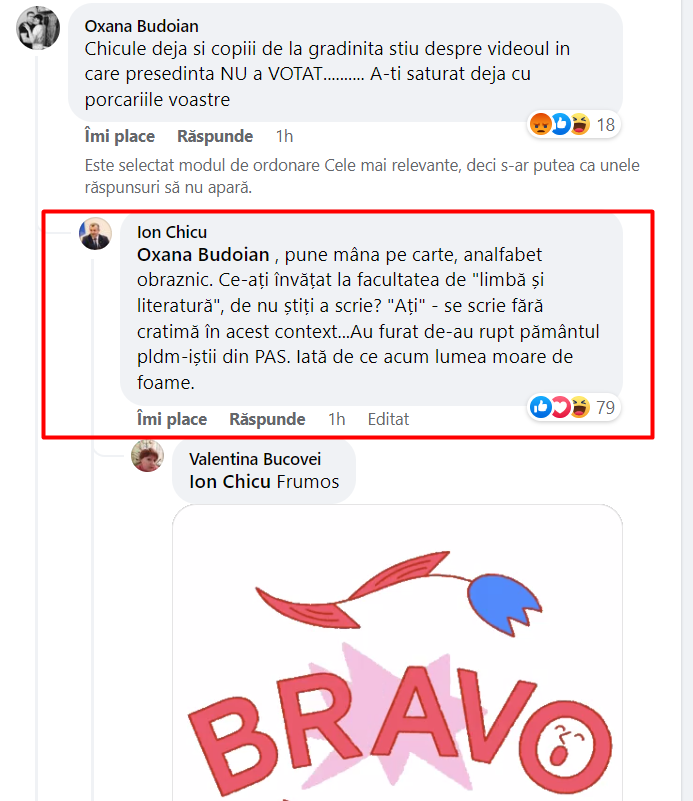 FOTO // Ion Chicu se ceartă cu internauții care comentează la postările sale și le oferă lecții de gramatică