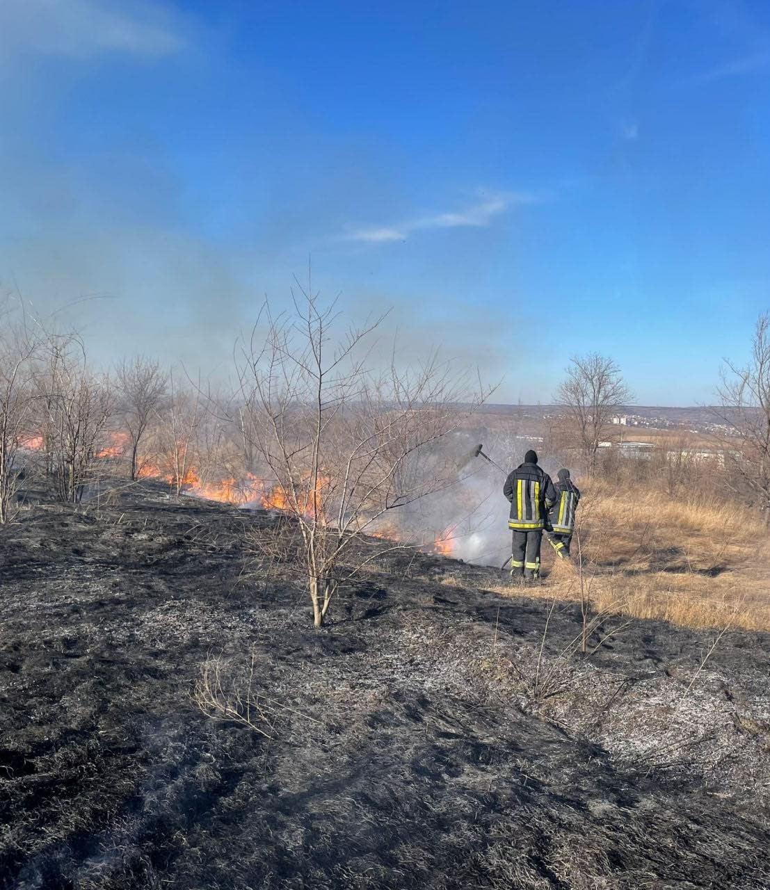 FOTO // INCEDIU de vegetație în Capitală. Focul s-a extins pe o suprafață de peste 10 ha