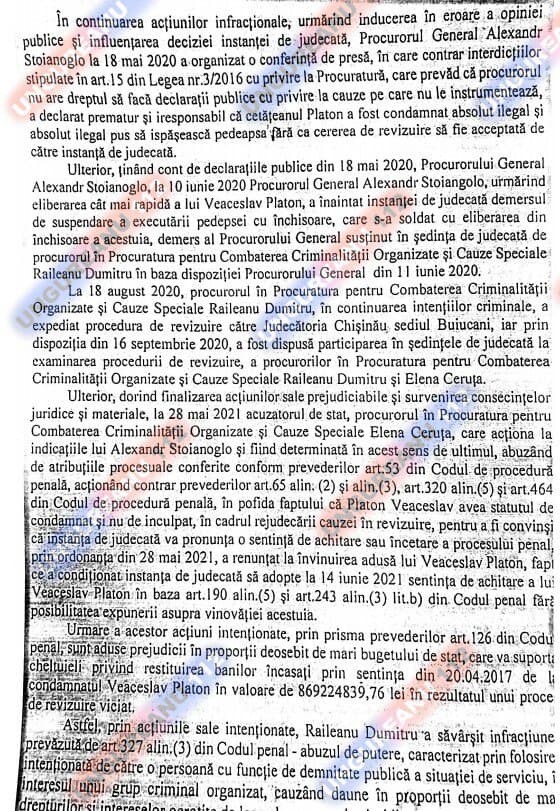 DOC// Procurorul Dumitru Răileanu care ar fi dispus filarea Maiei Sandu, învinuit de abuz de putere în interesului unui grup criminal
