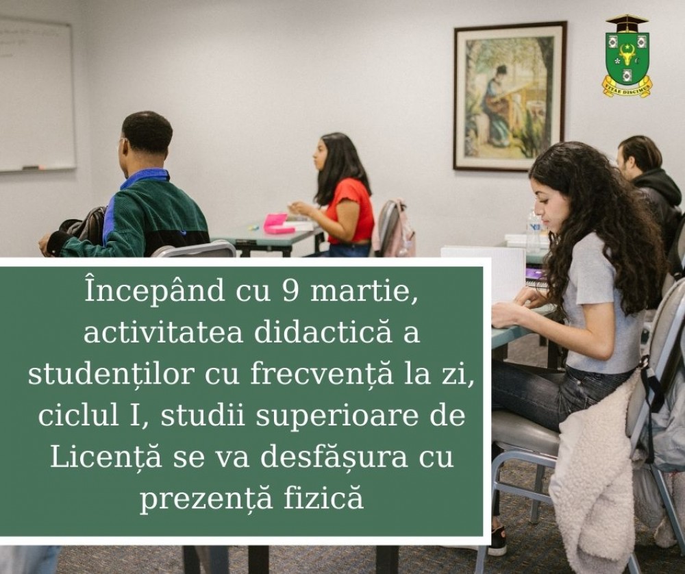 Începând cu 9 martie, studenții de la USM revin la ore cu prezența fizică