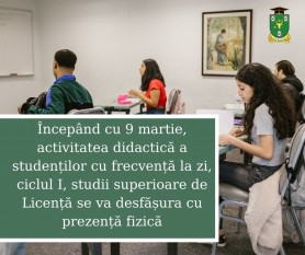Începând cu 9 martie, studenții de la USM revin la ore cu prezența fizică