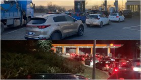 FOTO // Cozi la stațiile PECO din Chișinău. Ce i-a îndemnat pe șoferi să-și facă plinul