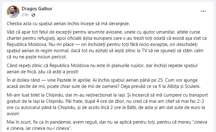 Moldovenii din diasporă solicită autorităților să fie reluate zborurilor de pe Aeroportul Chișinău