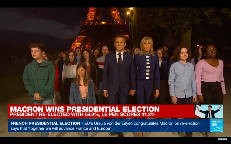 Emmanuel Macron, după ce a fost reales: „Anii ce vin nu vor fi liniștiți, vor fi istorici, dar vom scrie istoria împreună”