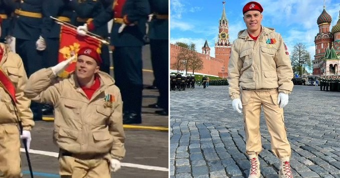 FOTO // Apariţie controversată la parada din Piaţa Roşie care motivează în plus sancțiunile impuse sportivilor ruși