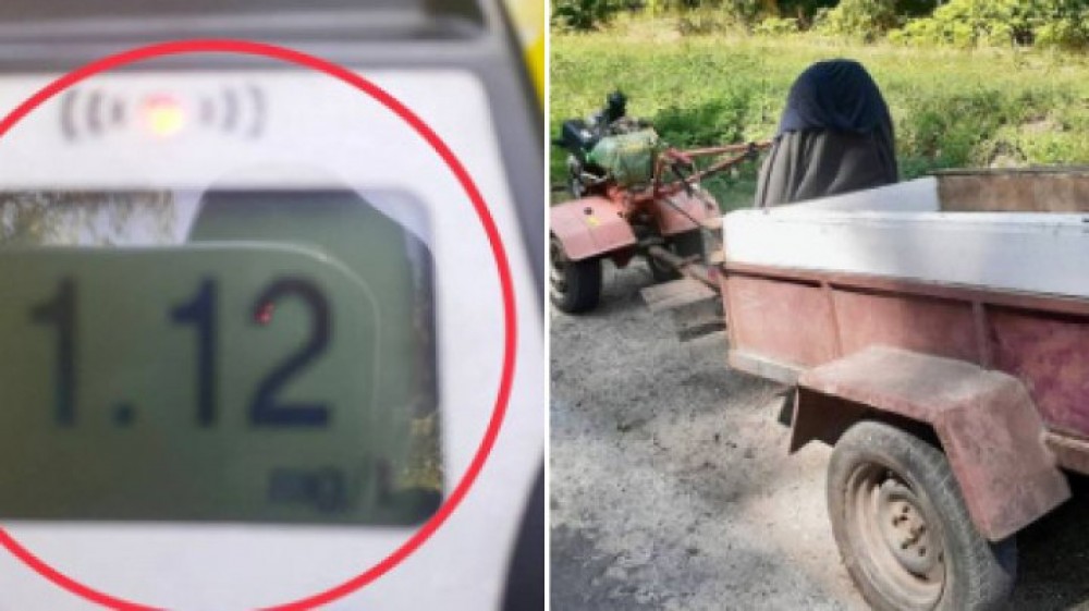 EDINEȚ // Amendă de 25.000 de lei aplicată de polițiști unui bărbat beat criță care conducea un motocultor