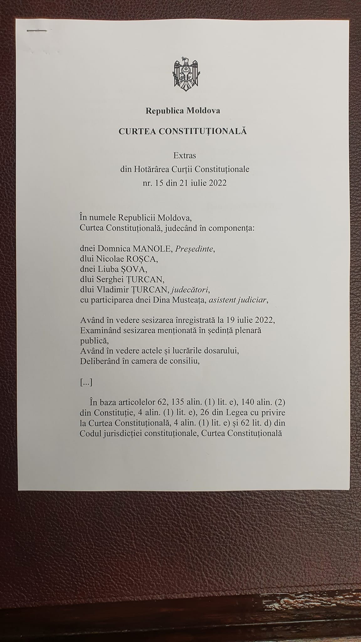 ULTIMA ORĂ // Socialiștii au doi deputați noi. Curtea Constituțională le-a validat mandatele