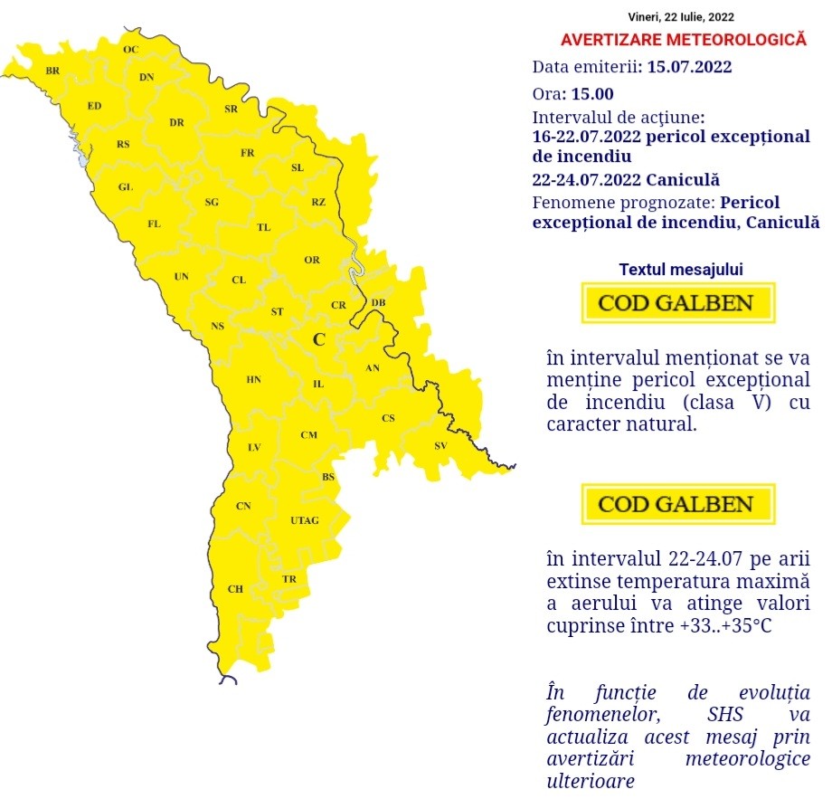 METEO // Republica Moldova prăjită la soare. Cum va fi vremea astăzi
