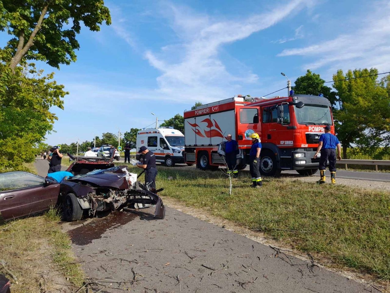 Accident grav la Soroca. Un bărbat a fost deblocat din fiarele autovehiculului