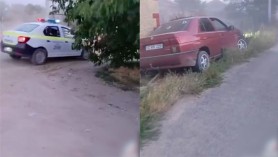 Urmărire ca în filme la Glodeni: Fugind de poliție pe străzile din s. Hîjdieni, a ajuns cu mașina într-un zid