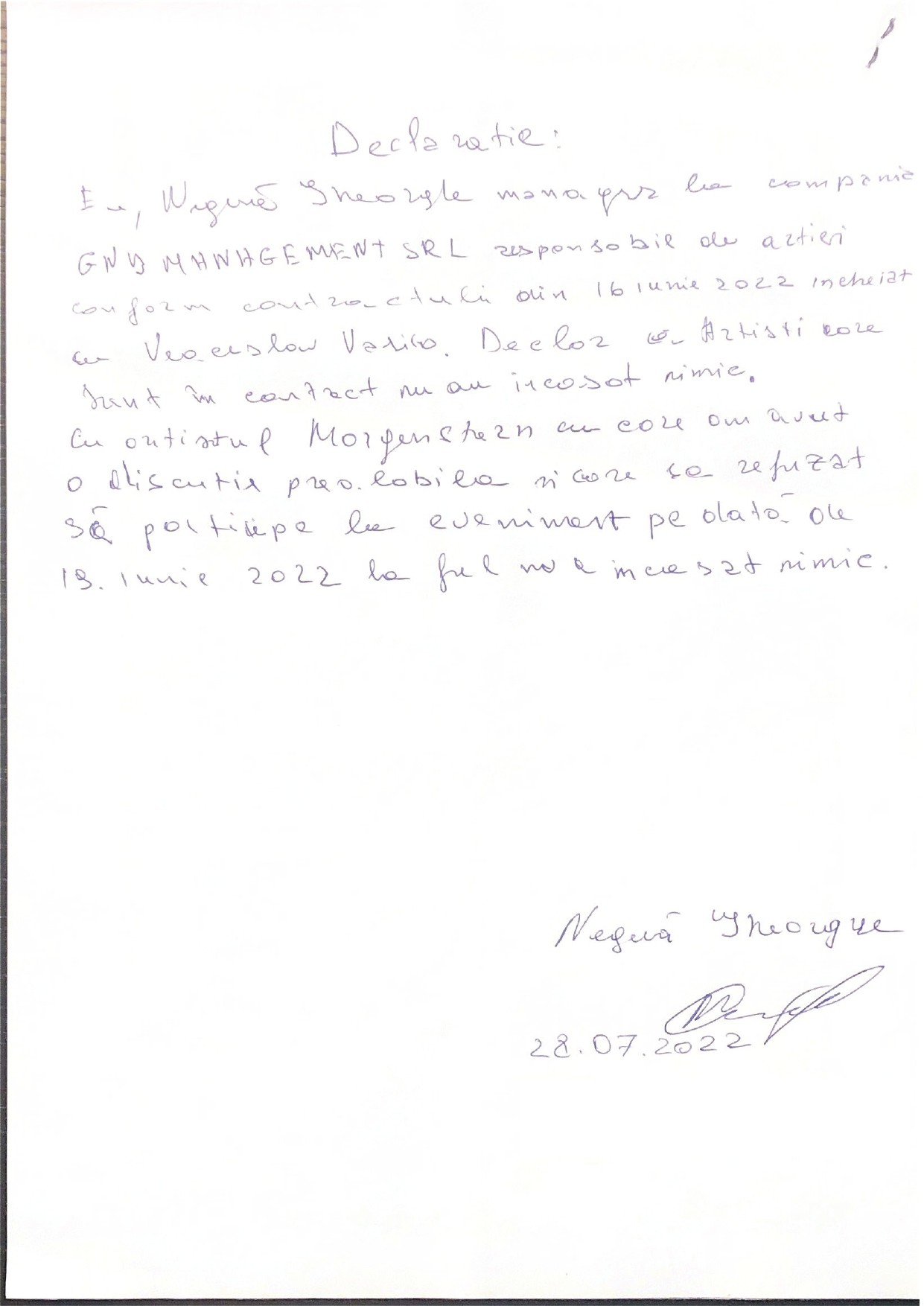 DOC // Manager de companie care se ocupă de organizarea evenimentelor: Artiștii nu au încasat nimic pentru concertul din 19 iunie