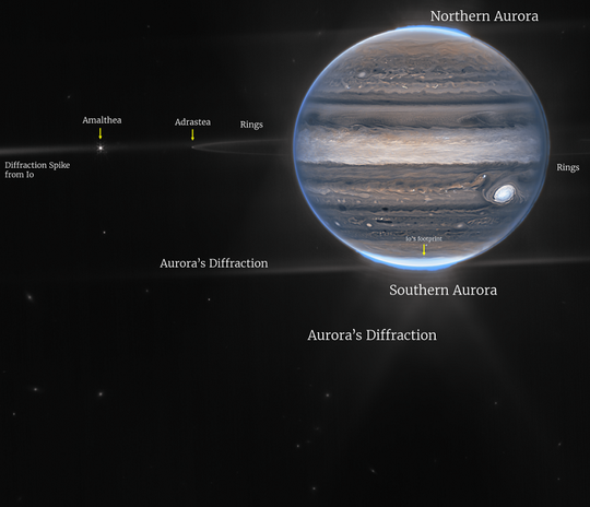 FOTO // NASA a publicat imagini impresionante ale lui Jupiter cu ajutorul telescopului spaţial James Webb