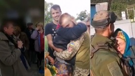 Momente EMOȚIONANATE surprinse în localitățile ucrainene de unde au fost fugăriți ocupanții ruși