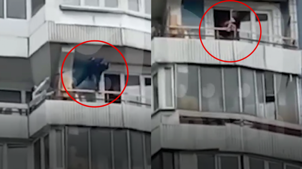 VIDEO // CAZ ȘOCANT în Moscova: Un bărbat amenința că-și aruncă copilul de la etajul 12 a unui bloc de locuit