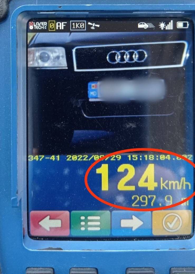 Iresponsabilitate totală: Un șofer de 19 ani, prins la radar cu 124 km/h