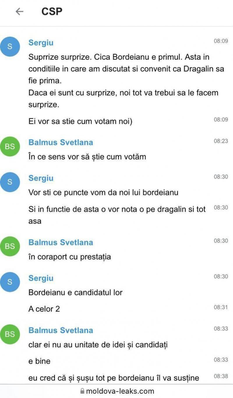 FOTO // Scurgeri din Telegram: Detalii PICANTE despre Litvinenco, Recean, Pistrinciuc, Revenco și Alaiba